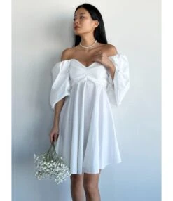 Sexy Strapless High Waist Bubble Sleeve Solid Color A-Line Mini Dress Wholesale Dresses SDN562843 -DivaLook Shop e3d634bd b4c7 4049 b07c 1769af2e792f 25fde961c6f1f40e10a0eaf0b1782b0d