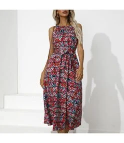 Trendy Ethnic Style Printed Lace-Up Waist Sleeveless Midi Swing Dress Casual Wholesale Dresses SDN532785 -DivaLook Shop e6ec178d dedb 435a b7f3 63e48ba8f621 b972d64bb7f3fe74df6851234b8b6392
