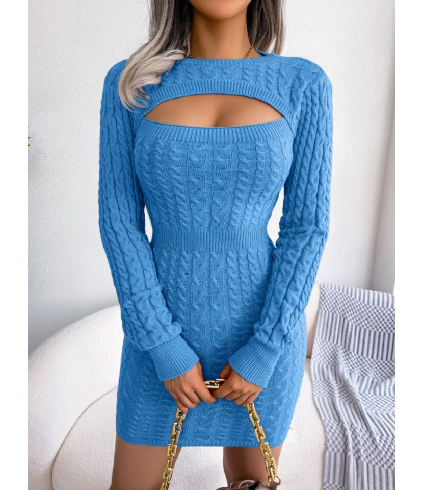 Sexy Cutout Twist Sweater Knitted Dresses Long Sleeve Bodycon Solid Color Wholesale Dresses SDN561559 10 Sexy Cutout Twist Sweater Knitted Dresses Long Sleeve Bodycon Solid Color Wholesale Dresses SDN561559 - Image 8