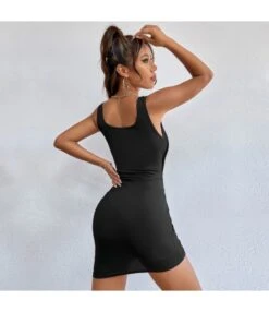 Sexy Hollow Drawstring Mini Dress Square Neck Solid Color Sleeveless Bodycon Wholesale Dresses SDN560569 -DivaLook Shop e9b7cb46 bbef 4b8b ac37 d0c7d9c98d8f 5743b9d0ef430c052bdbd72b76c4f6d9