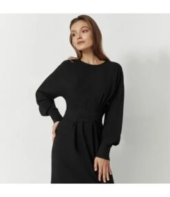 Tie Niche Solid Color Long-Sleeved Commuter Midi Dress Wholesale Dresses SDV463828 -DivaLook Shop ec7dc54d 222c 47c3 a05a ac5ab0be92a9 538d722db164d68ef64c613ec2e866c7