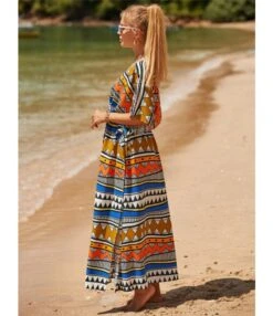 Geometric Print Tie-Up Waist Casual Loose Beach Blouse Resort Beachwear Cover Up Wholesale Maxi Dresses SDN533174 -DivaLook Shop f127dd9f d83b 4266 9d6b 0b4e2a013d4f 2b93739e9a1e5baae25b420e66414521