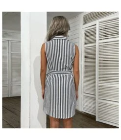 Women Striped Print Sleeveless Lapel Collar V Neck Button Wholesale Shirt Dresses SD580145 -DivaLook Shop f855c656 c922 4c87 aa12 ac0644d360c5 309a8e00842195ac06d57b370f0cbfab
