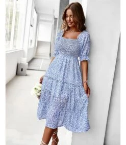 Sexy Off Shoulder Floral Midi Swing Dress High Waist Petal Sleeve Slim Vacation Wholesale Dresses SDN560630 -DivaLook Shop fb5a5fd8 aae8 4ffb 80b7 9257f18ddce4 42068a1b486c81417c85ee84e6379773