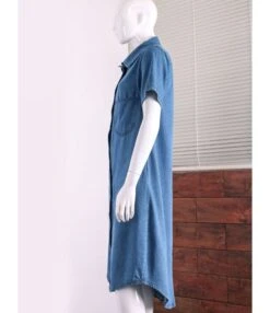 Lapel Neck Single Breasted Pocket Detail Denim T Shirt Dress Wholesale 210528617 16 Lapel Neck Single Breasted Pocket Detail Denim T Shirt Dress Wholesale 210528617 -DivaLook Shop img 0002