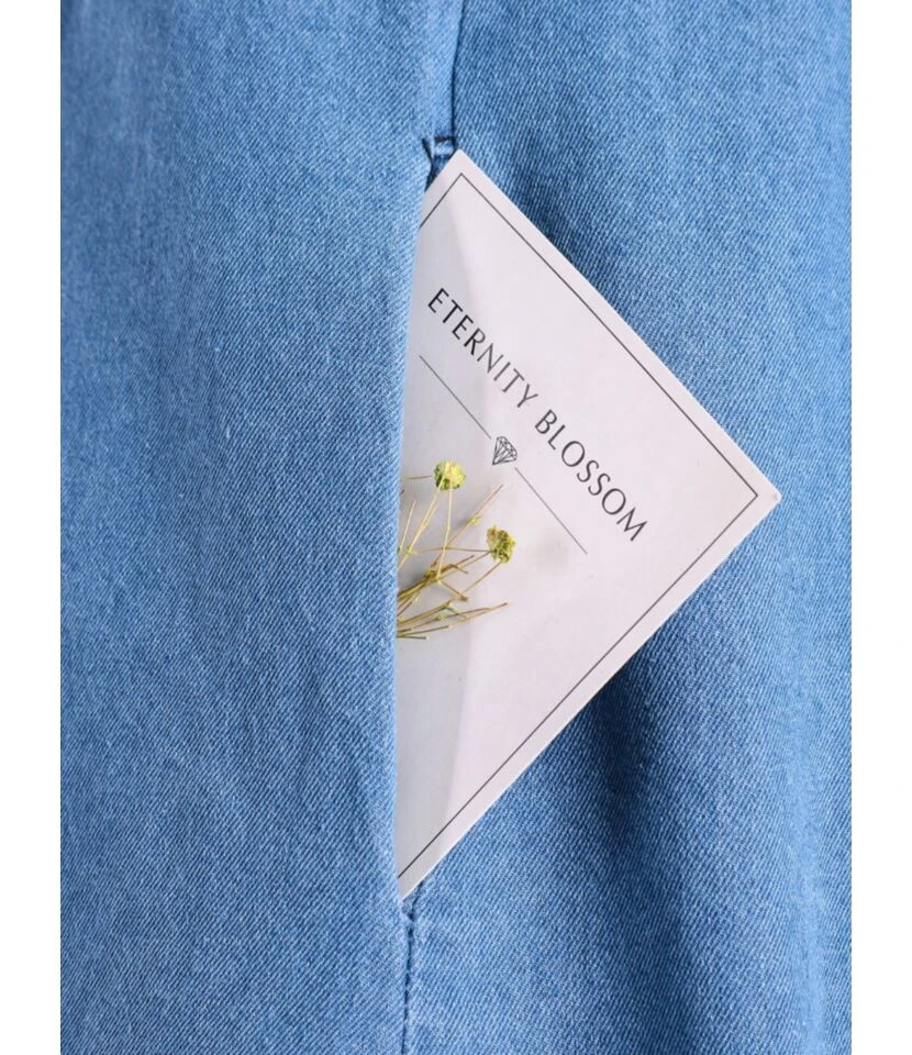 Lapel Neck Single Breasted Pocket Detail Denim T Shirt Dress Wholesale 210528617 11 Lapel Neck Single Breasted Pocket Detail Denim T Shirt Dress Wholesale 210528617 - Image 9