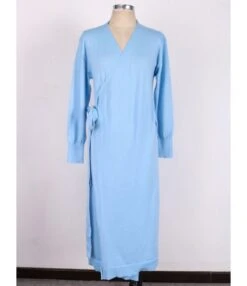 Side Tie Split Plain Knitting Dress -DivaLook Shop img 3844