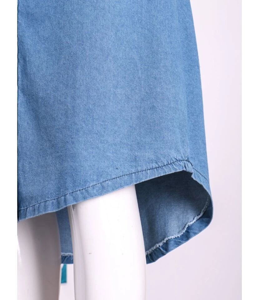 Lapel Neck Single Breasted Pocket Detail Denim T Shirt Dress Wholesale 210528617 12 Lapel Neck Single Breasted Pocket Detail Denim T Shirt Dress Wholesale 210528617 - Image 10